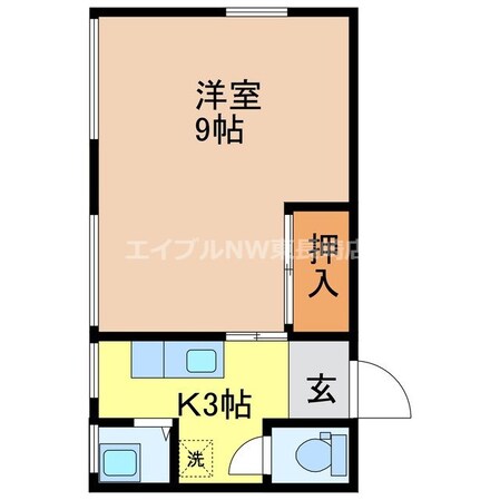 平和公園駅 徒歩2分 3階の物件間取画像